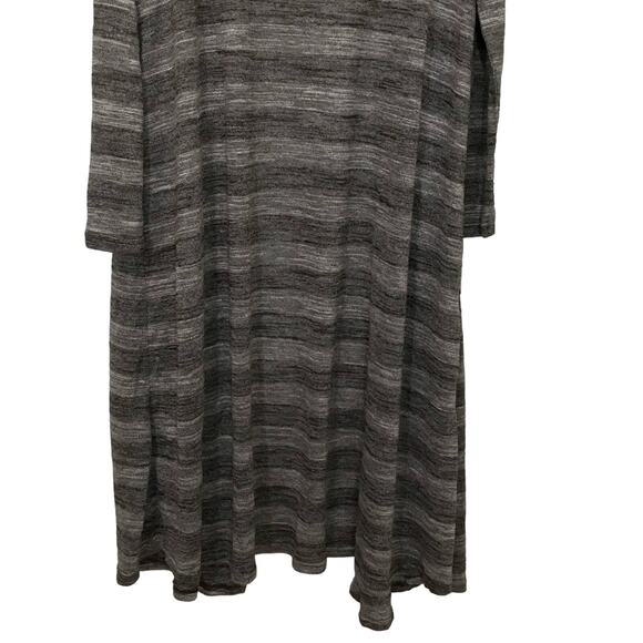 NWT LuLaRoe Sarah Striped Gray Long Open Cardigan Sweater Duster Oversize Medium - Picture 15 of 15